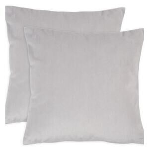 KAF HOME SQUARE VELVET PILLOW COVER SET OF 2 16X16 INCHES GRAY NWT